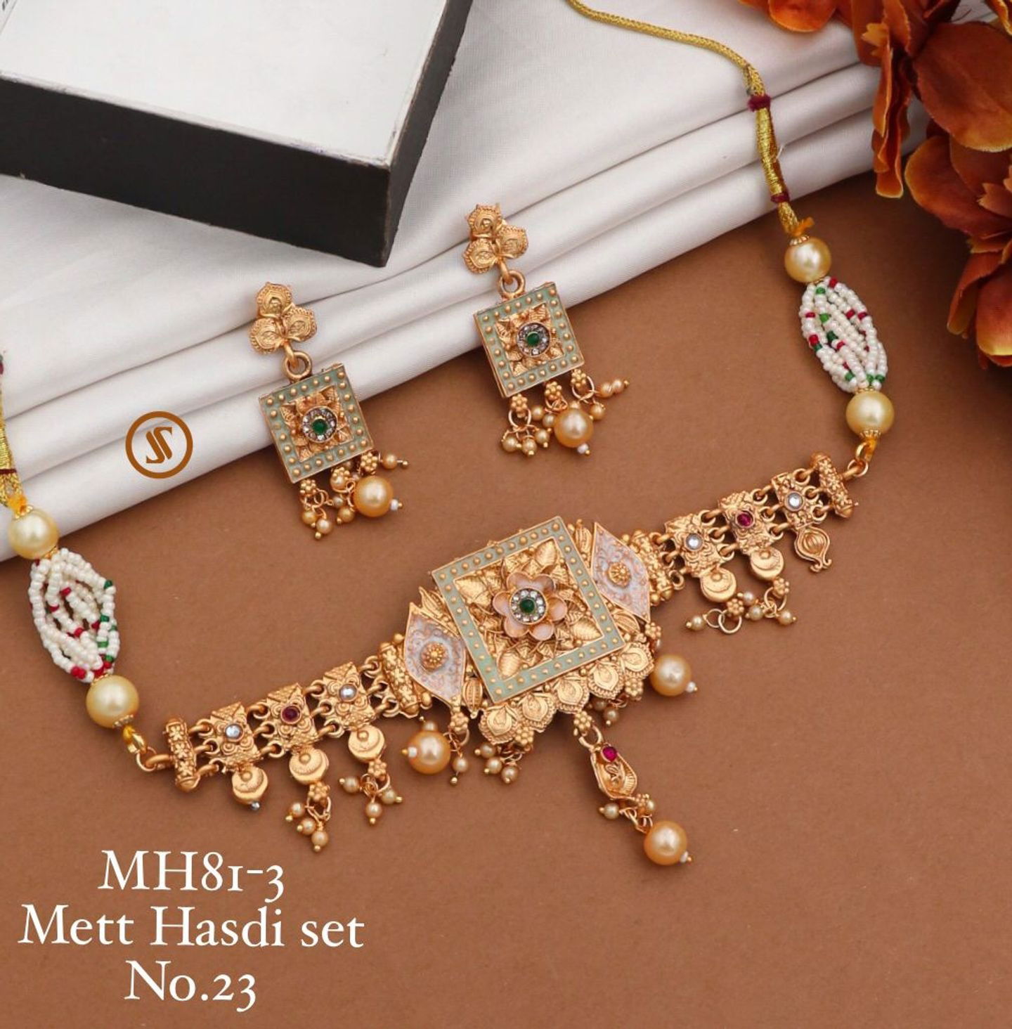 08 Mh Brass High Gold Matte Hasadi Set Wholesale Price In Surat